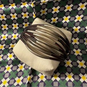 Boho Sterling Silver & Leather Bracelet